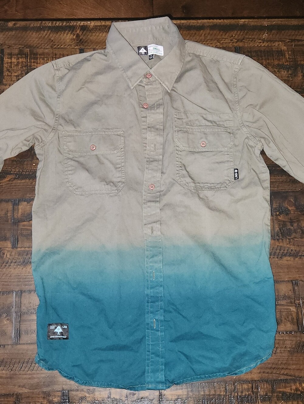 LRG: Men's Two-Tone Dip-Dye Button-Up Shirt